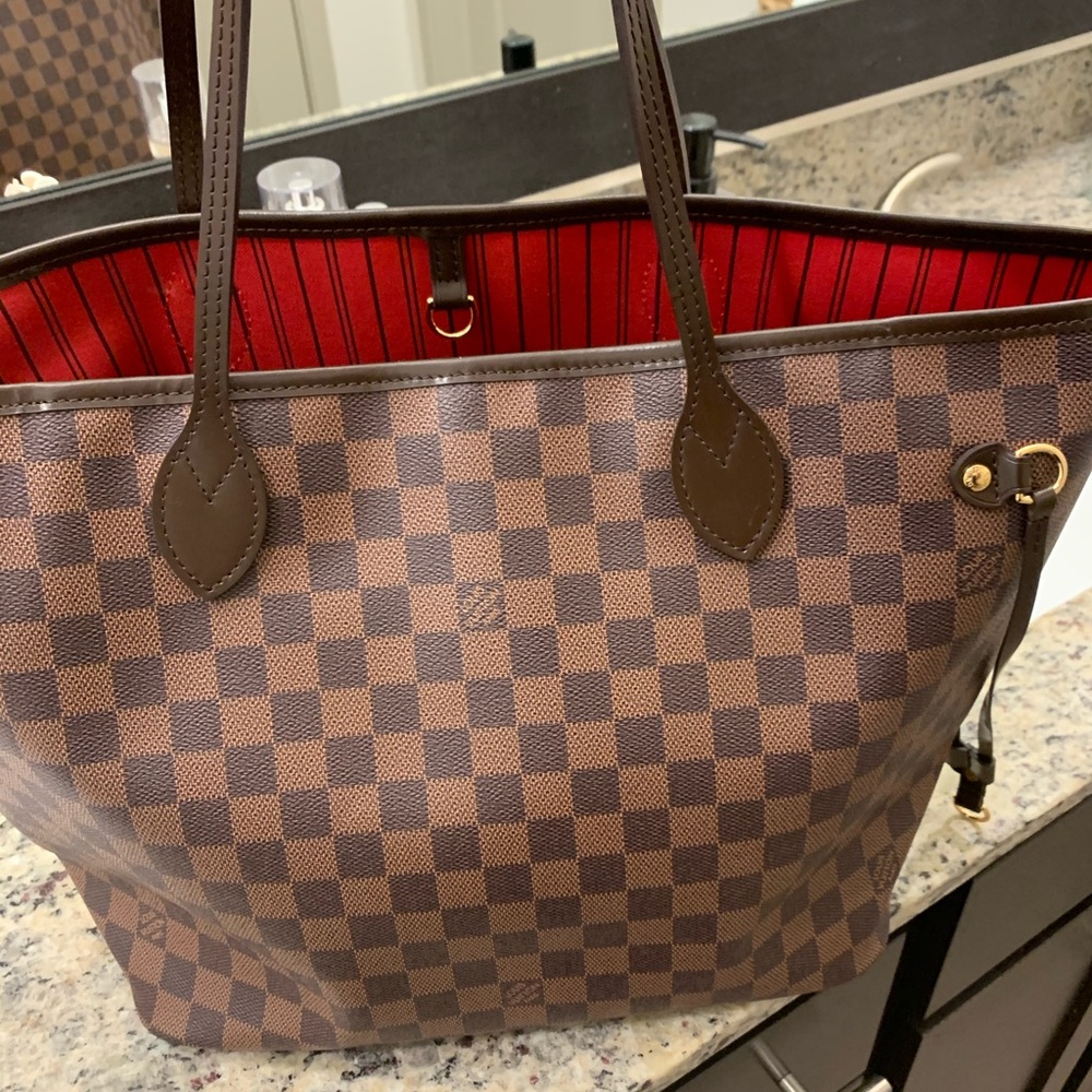 Tote bag - brown / red